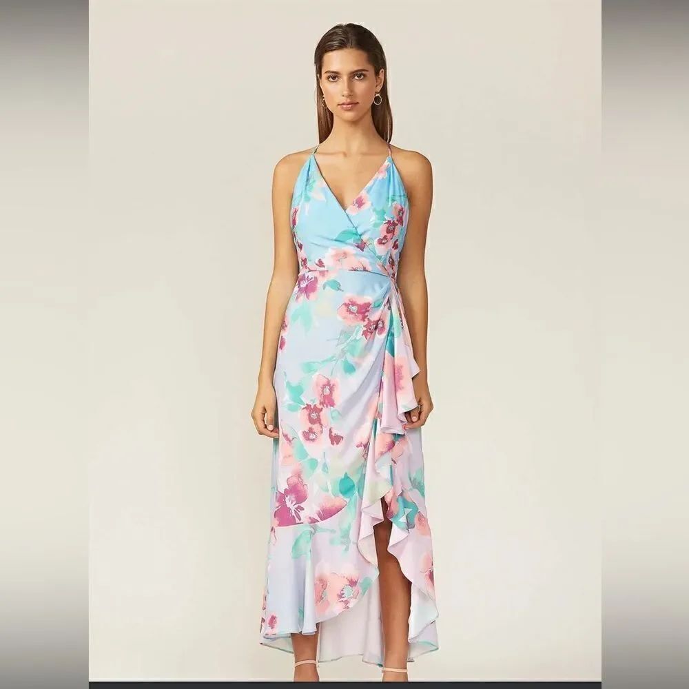 Adelyn Rae Maisy Floral Halter Midi Dress